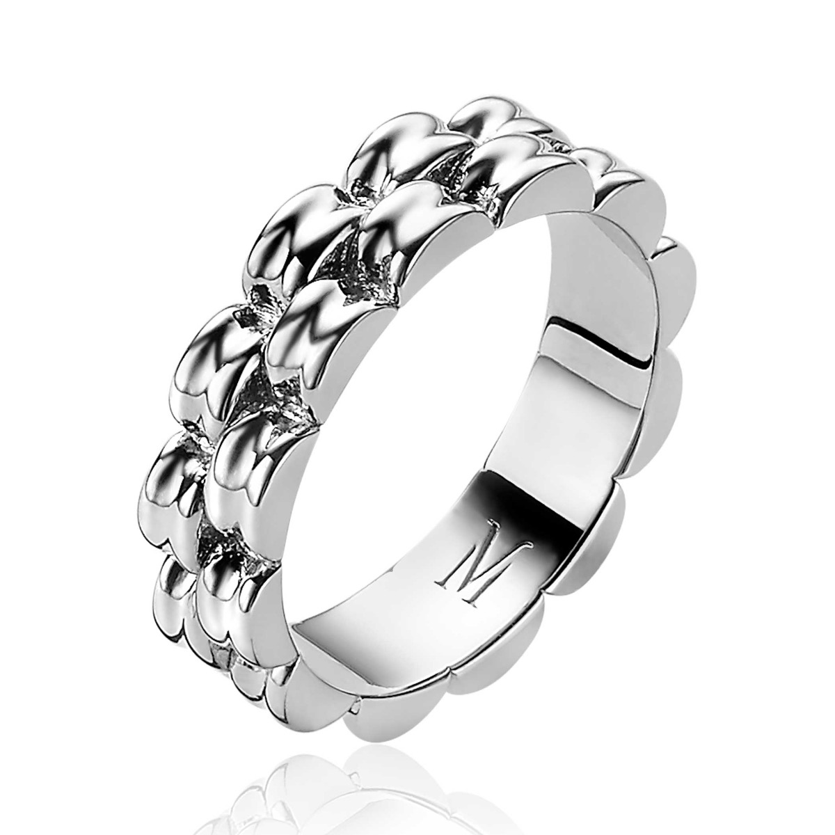 Mart Visser zilveren ring rolexstyle 2 banen mt.60