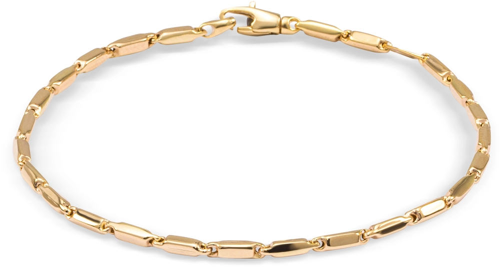gouden Monzario armband, blokjes 2,2mm 18cm