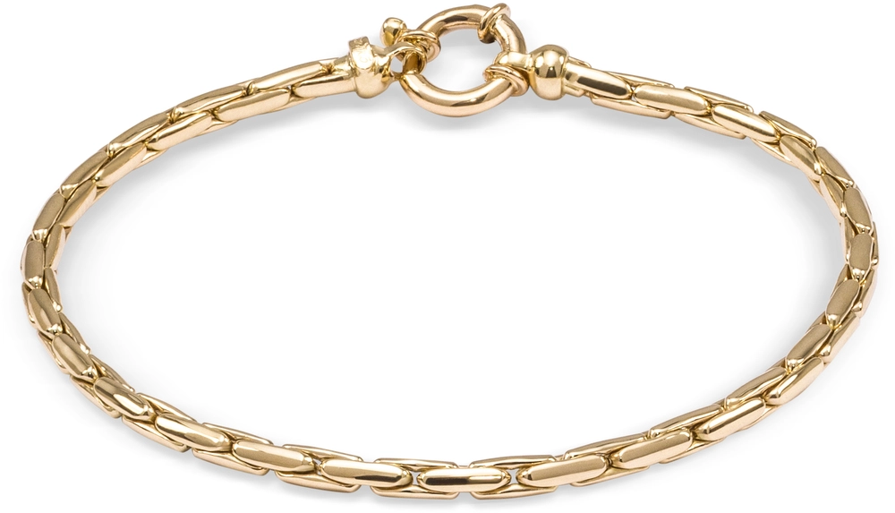 Details van het product
Merk	Monzario
Model	900
Lengte	19 cm
Breedte	2.5 mm
Afwerking	Glanzend
Schakeltype	Cobra
Materiaal	Geel goud  14 krt.