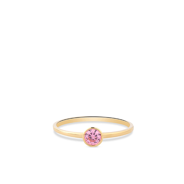 Swing Jewels Happiness 14 kt geelgouden ring met roze zirconia maat 54