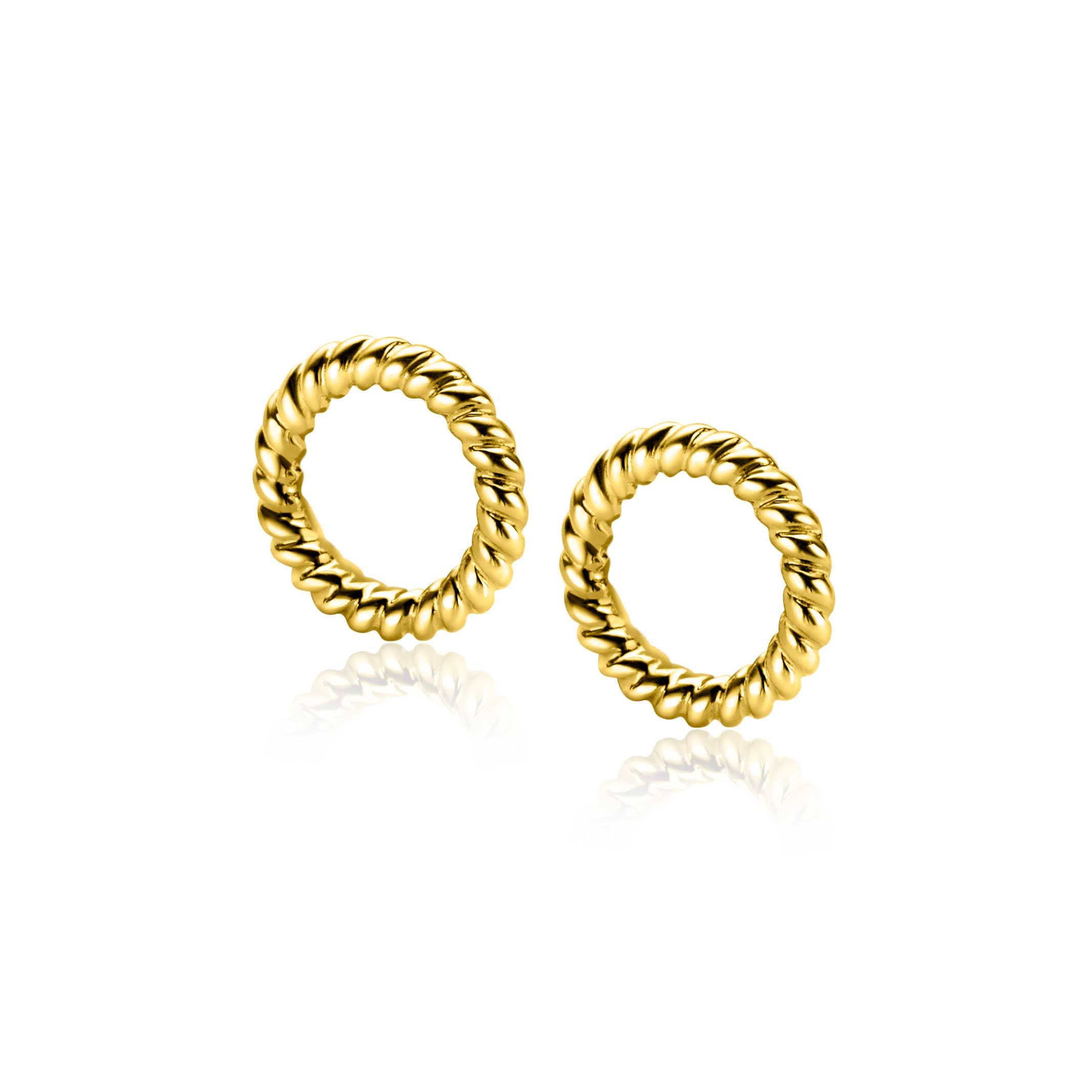 ZINZI gold plated zilveren oorbedels in ronde vorm (9,5mm), bewerkt met touweffect. Hang deze oorbedels sierlijk aan je ZINZI oorringen. De oorringen zijn niet bij de prijs inbegrepen. Vervaardigd van eerste gehalte zilver (925) en extra geel verguld.