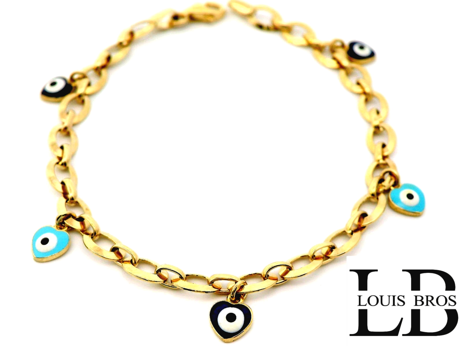 Deze schattige armband is gemaakt van 14 karaat geelgoud (4.14 gr) en speciaal ontworpen voor meisjes. De armband is voorzien van vrolijke, bewegende bedeltjes in de vorm van het klassieke “boze oog” – een eeuwenoud symbool dat staat voor bescherming en geluk.

De glanzende schakels geven de armband een elegante uitstraling, terwijl de speelse hangers zorgen voor een charmante en eigentijdse touch. Perfect als bijzonder cadeau voor een verjaardag, doop of andere mijlpaal.

Kenmerken:

Materiaal: 14 karaat geelgoud

Design: Glanzende schakels met hangende 'boze oog'-bedeltjes

Doelgroep: Meisjes

Betekenis: Bescherming en geluk

Sluiting: Veilige karabijnsluiting

Stijl: Speels, stijlvol en betekenisvol