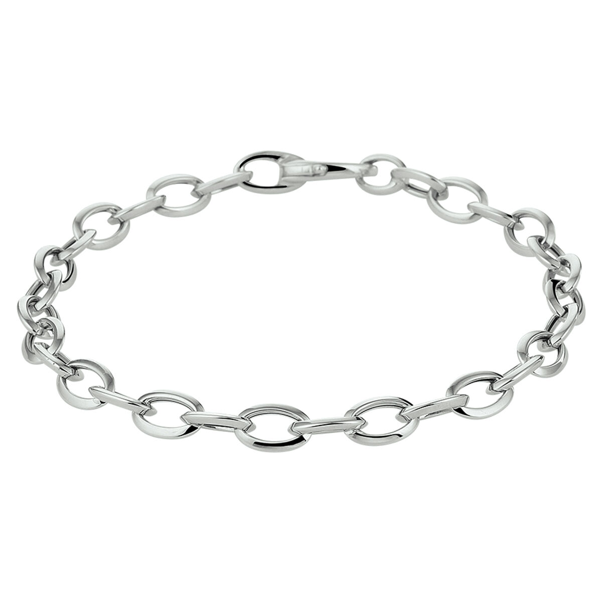 20357262119W 14k witgouden anker schakel armband , 19 cm lengte