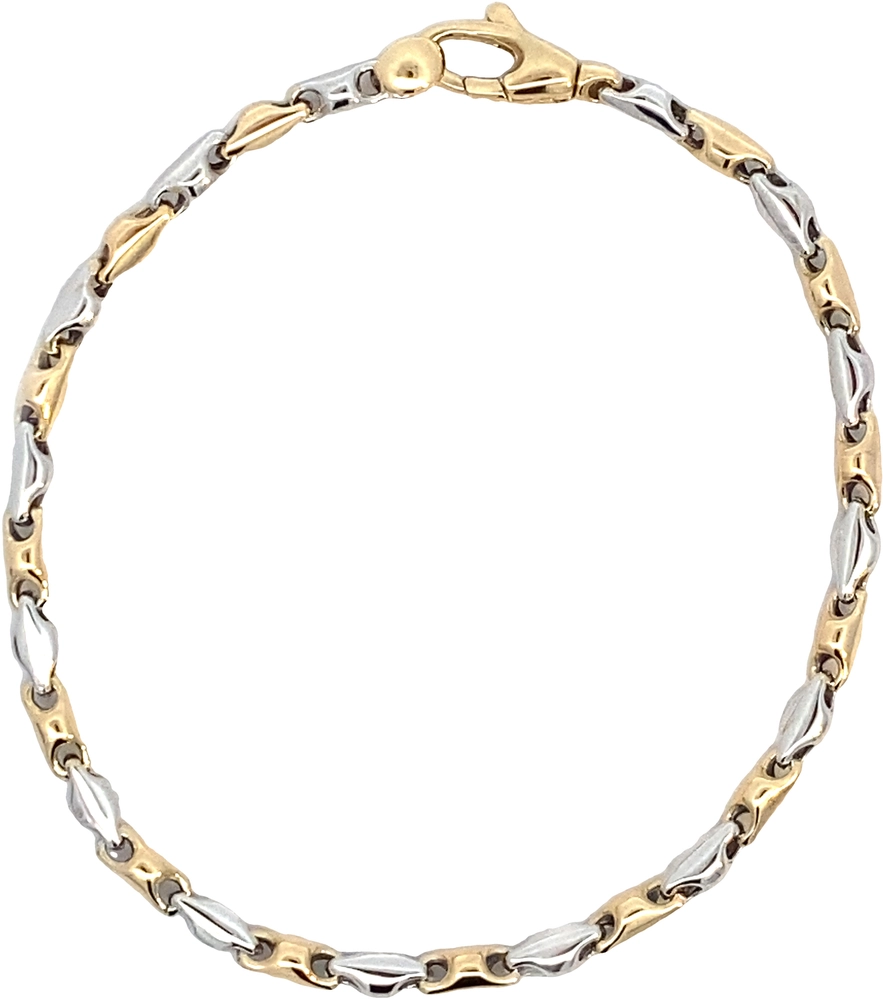 gouden Monzario armband, bicolor fantasie 3,4mm 19cm