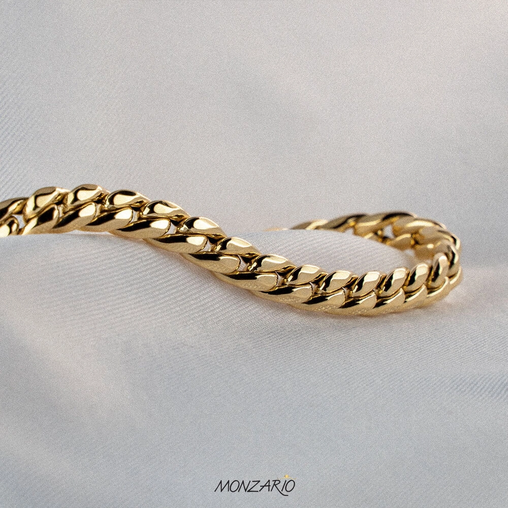 gouden Monzario armband, gourmet 5,4mm 19,5cm