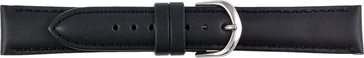 Horlogeband leer zwart
