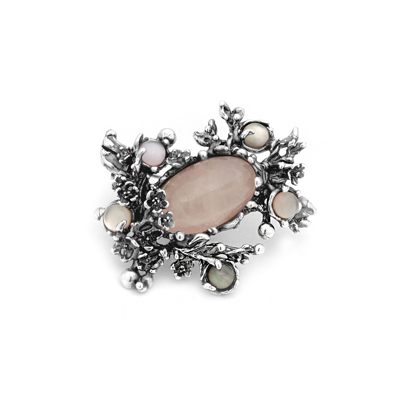 Sterling silver, rose quartz, grey and pink mother of pearl doublets with quartz
Height 45 mm+BI93BDBD83:BI99+BD83:BI92
Length 50 mm
Back with safety pin
Handmade in Italy