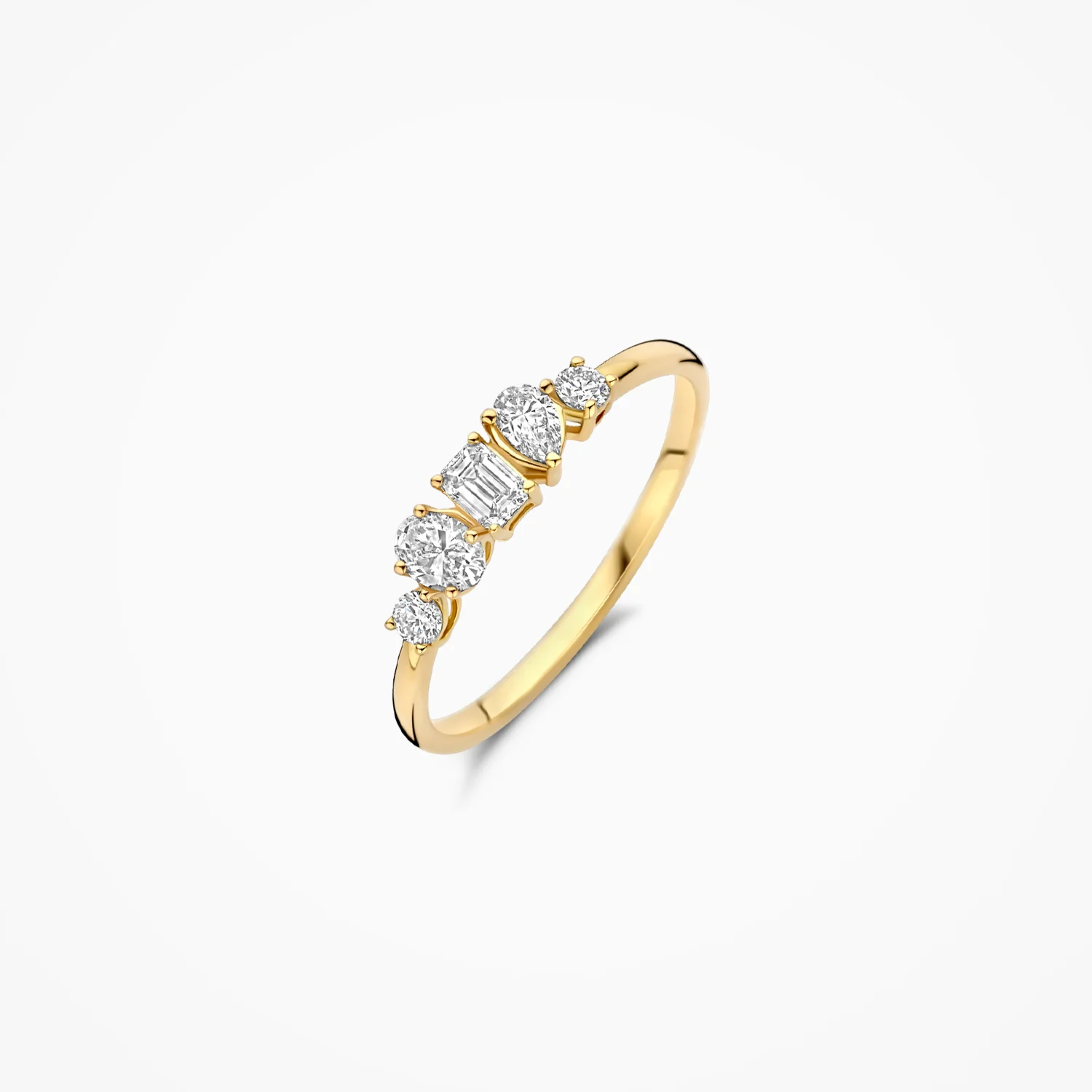 gouden Blush ring, LG briljant/ovaal/baguette/peer