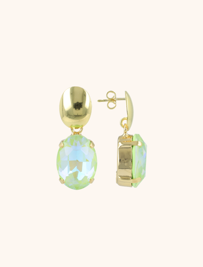 Voeg een vleugje tijdloze elegantie toe aan je look met de 'Light Peridot Daan ovaal Strass Pendant Oorbellen' van LOTT. gioielli. Deze prachtige oorbellen, met een ovale vorm en sprankelende strass elementen in een lichte peridot tint, stralen een verfijnde charme uit. Hun glinsterende details vangen het licht op een subtiele en elegante manier, waardoor je een vleugje glamour toevoegt aan elke outfit. Met een gemiddeld gewicht zijn deze oorbellen comfortabel om te dragen, waardoor ze perfect zijn voor dagelijks gebruik of voor speciale gelegenheden. Of je ze nu draagt naar een chique diner of een avondje uit, ze zullen zeker de aandacht trekken en je stijl naar nieuwe hoogten tillen. Combineer ze met andere stukken uit onze collectie voor een gecoordineerde en luxueuze uitstraling. Voeg een vleugje exclusiviteit toe aan je sieradencollectie met de 'Light Peridot ovaal Strass Pendant Oorbellen' van LOTT. gioielli, ontworpen door Daan. Hun verfijnde design en sprankelende details maken ze een onmisbaar accessoire voor elke moderne vrouw. You deserve a LOTT.