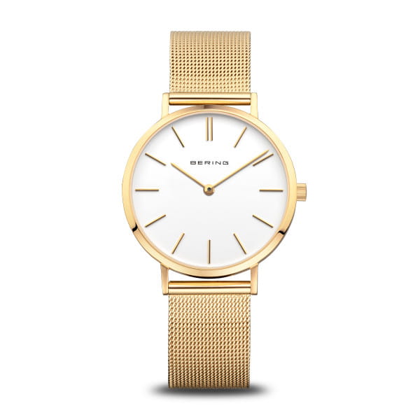 Dit Bering horloge heeft een prachtige klassieke uitstraling. Het horloge is gemaakt van edelstaal en wordt gedragen door dames.