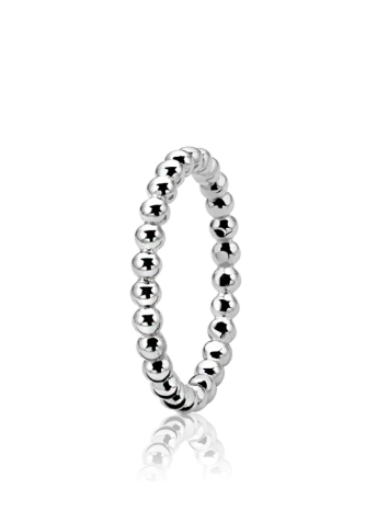 ZINZI zilveren aanschuifring smal met bollen van 2mm. Deze rijring is ideaal om te combineren met de andere rijringen uit de Zinzi collectie. Creer zo je eigen sieraden collectie om je eigen vinger!