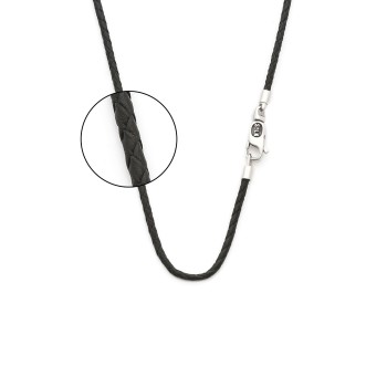 Leren Silk collier 820BLK 62cm