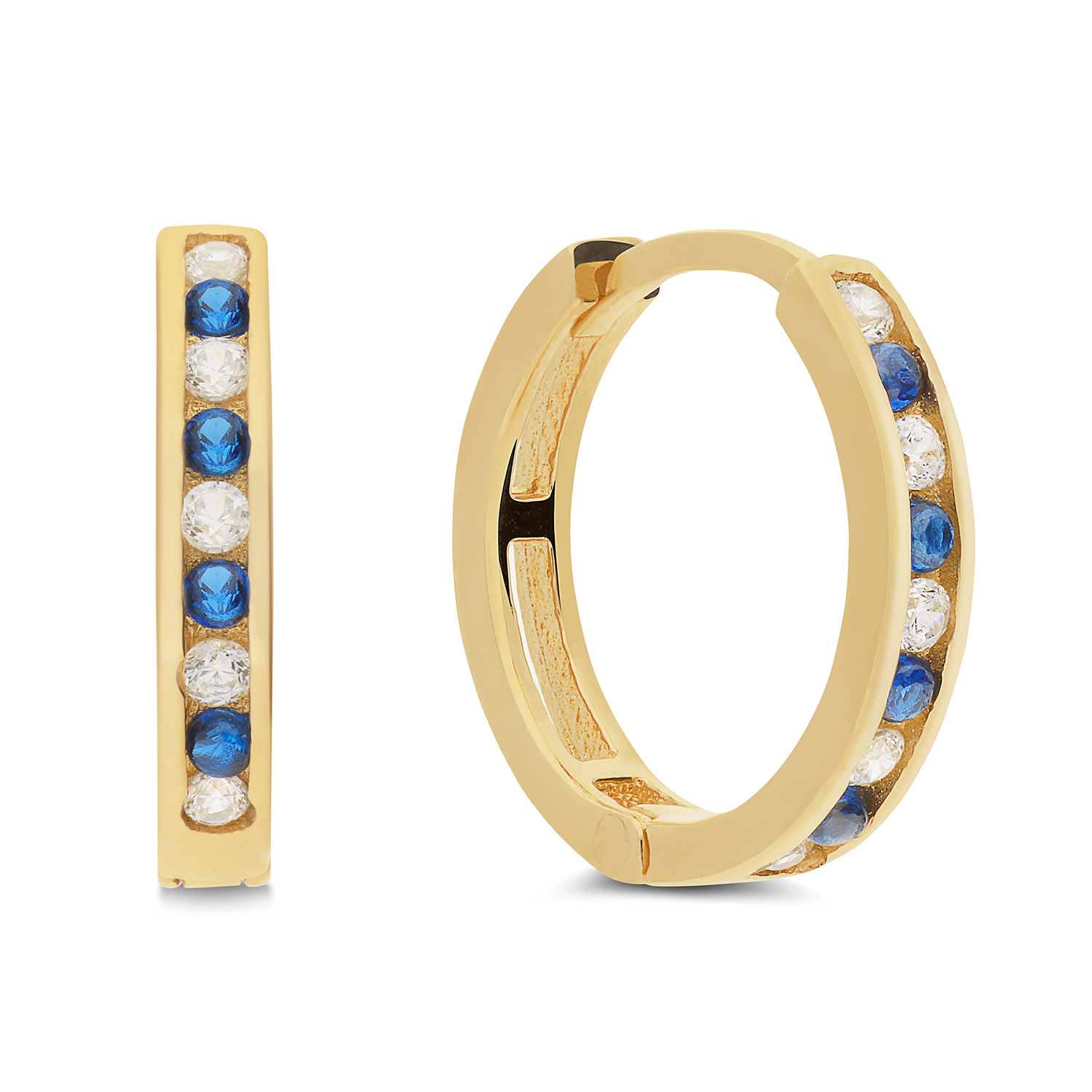 Deze oorstekers van Glow zijn echte eyecatchers door de prachtige saffier edelstenen en zirkonia's. Ze hebben een afmeting van 11mm en zijn gemaakt van 14 karaat geelgoud. Combineer ze met andere sieraden van Glow voor een unieke look.

