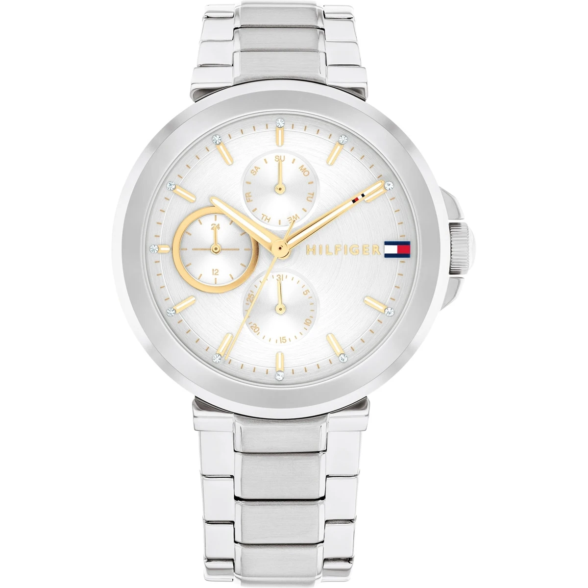Tommy Hilfiger TH1782753 LORI Dames Horloge

- Behuizing gemaakt van staal, in de kleur zilver
- Horlogeband gemaakt van staal, in de kleur zilver, met vlinder- of vouwsluiting
- Quartz uurwerk, werkt op batterijen
- Datum weergave
- Voorzien van mineraalglas, krasbestendig
- 5 ATM waterdicht, geschikt om mee te douchen.
- Breedte van de behuizing is 38 mm
- Dikte van de behuizing is 9.7 mm