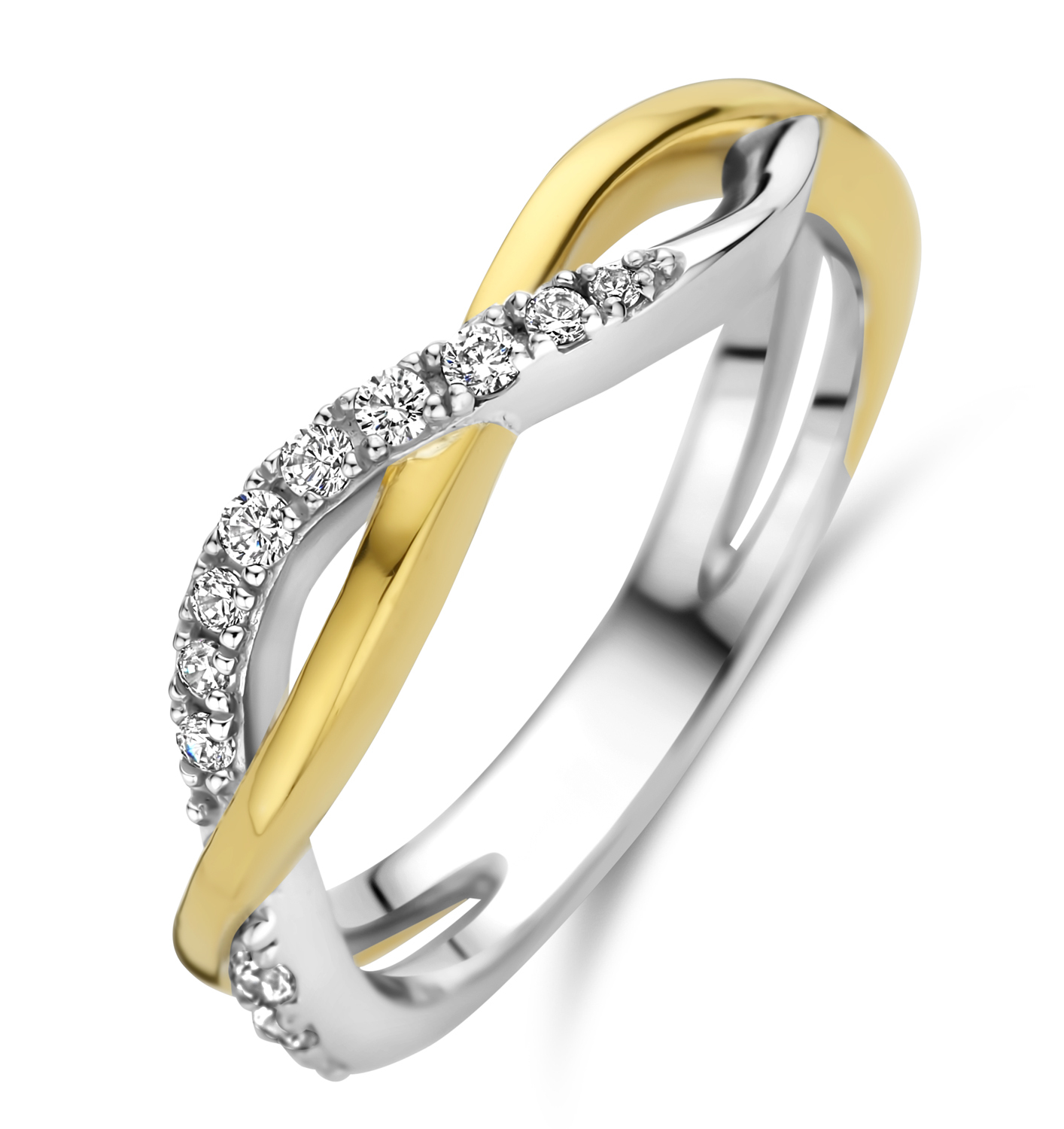 Zilver verguld ring  maat 58 (18,5)