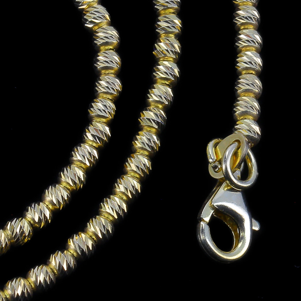 Sanjoya - Glinsterende bolletjesketting van verguld sterling zilver. - SC1212006-G.42