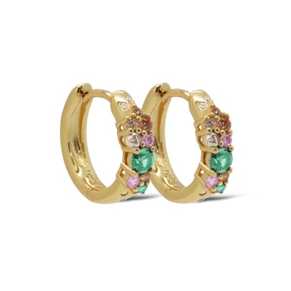 Karma oorringen NIRA Spring | zilver verguld | zirkonia's | H642_SC