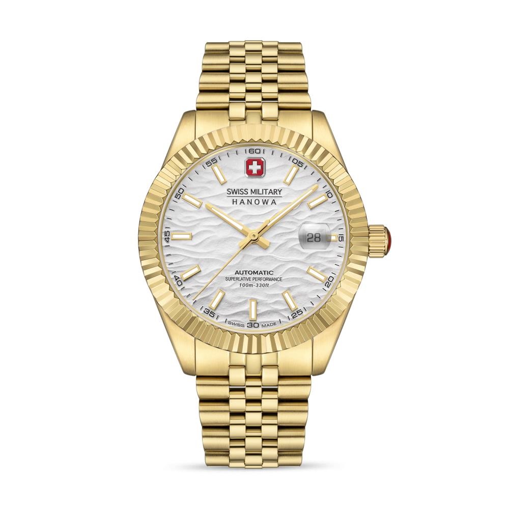 Dit is een horloge van het merk Swiss Military Hanowa gemaakt voor heren.
De specificaties zijn als volgt:
Kastmaat: 41 MM
Waterdichtheid: 10 ATM / 100 Meter / 330 Feet
Dit horloge heeft de volgende functies/eigenschappen:
Chronograaf