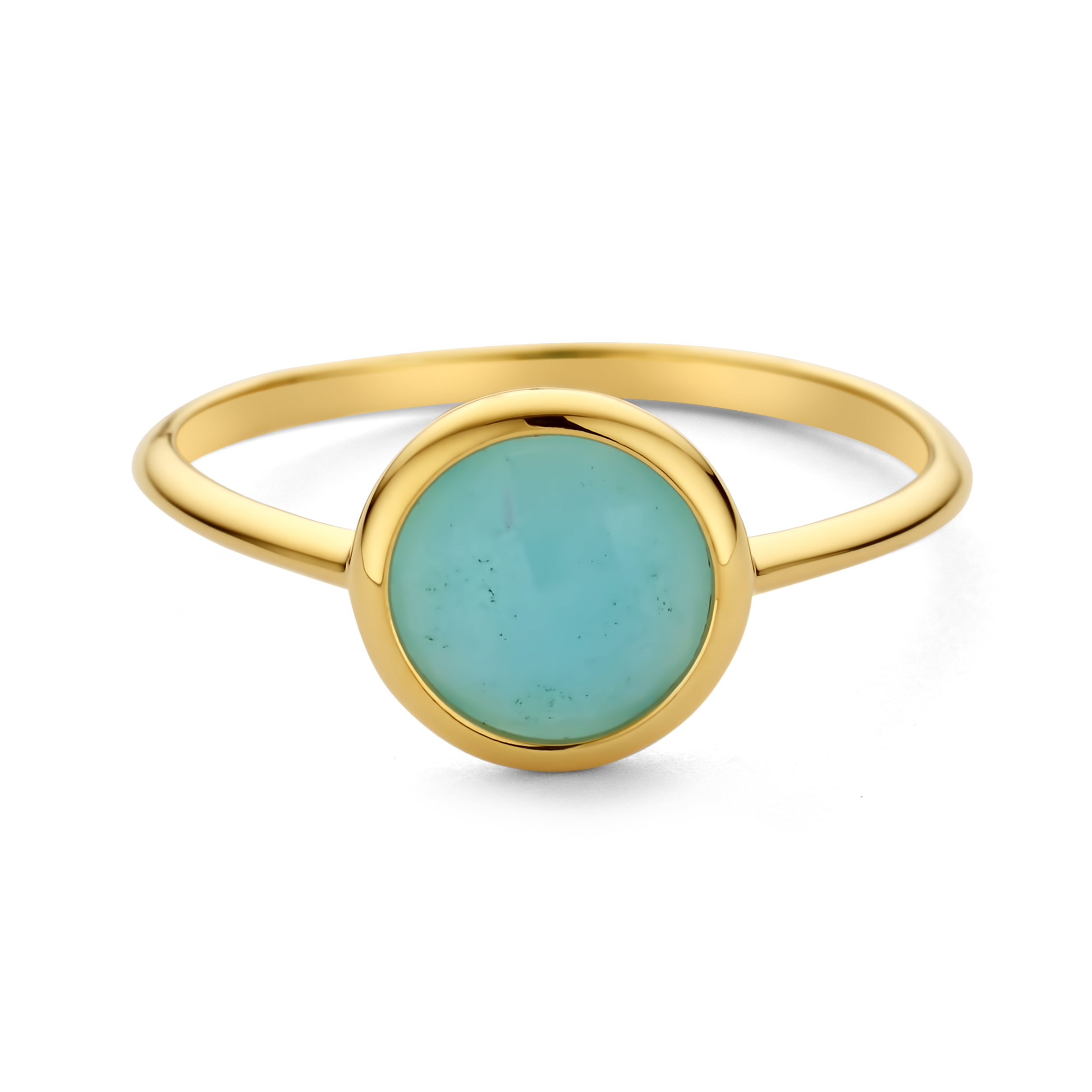 Italo Bottene 14 karaats geelgouden ring met amazonite
mt. 56