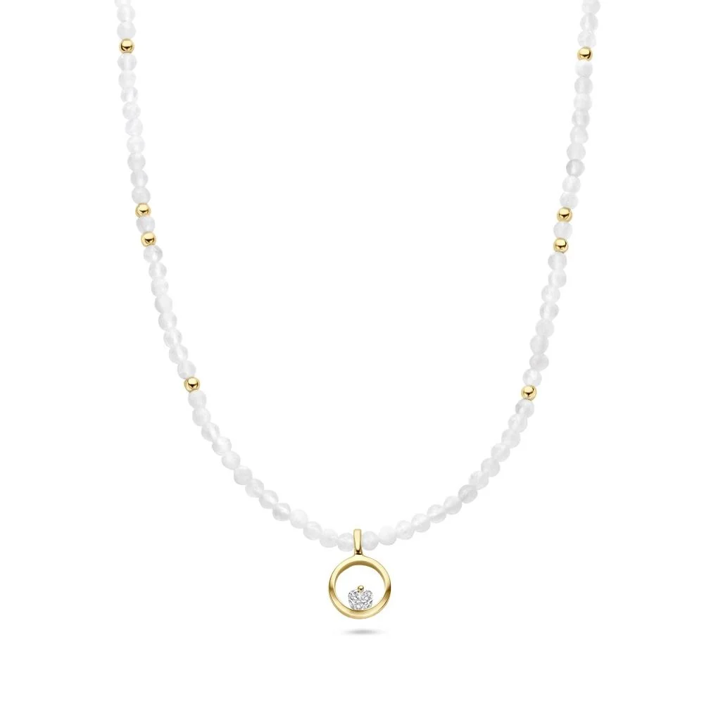 FJF Jewellery collier zilver, goldplated rainbow moonstone
38-45 cm