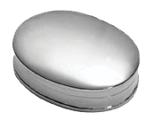 zilveren glad ovaal doosje 22x30mm
te vullen met as
haar
pillen / medicijnen