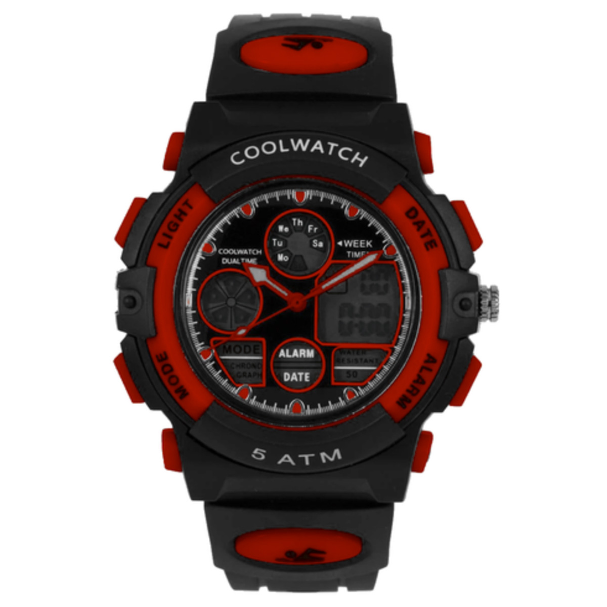Coolwatch horloge CW.386 digitaal kunststof 5 ATM 

Algemeen
Geslacht: jongens/meisjes
Model: CW386

Voordelen
- band plastic/silicone rood
- draagcomfort door licht gewicht
- digitale tijdsweergave
- duidelijke tijdsweergave
- spat waterdicht: handenwassen, regen
- quartz
- maat kast 43mm (breedte) 16,3mm (dikte)

