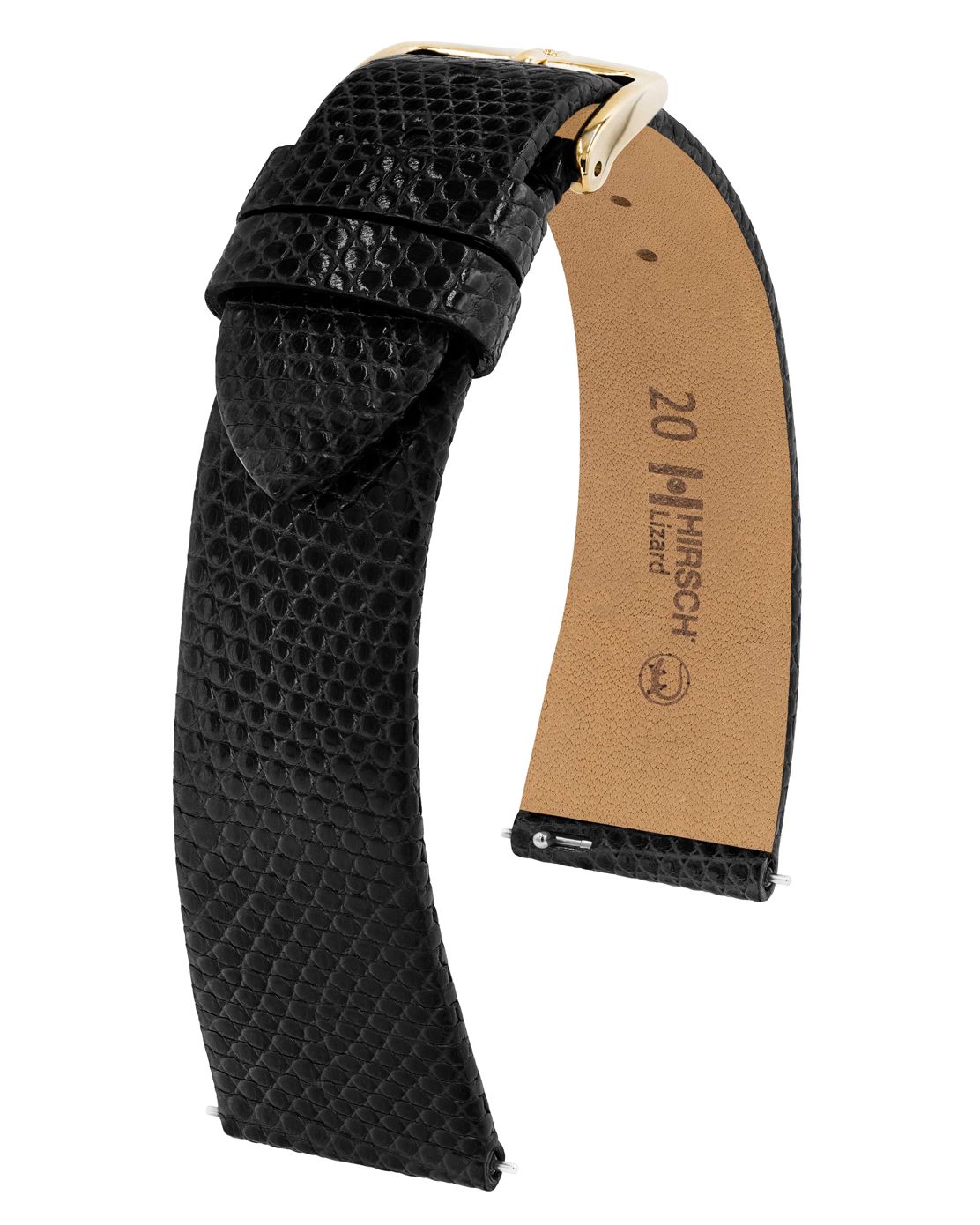 HIRSCH LIZARD M BLACK SHINY LIZARD 12/10MM 01866150-1-12.