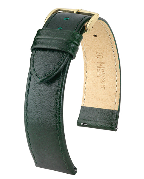 Hirsch Osiris M Dark Green Shiny Calf 14/12mm 03475140-1-14