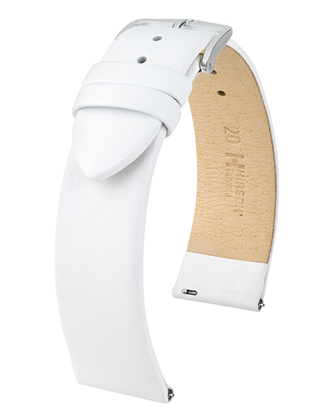 Wit  leren horlogeband  Medium  20mm