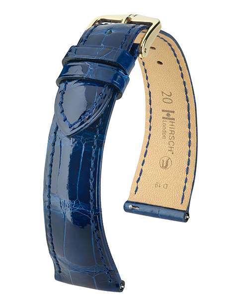 London  M
alligator
glanzend blauw
Maat: 18 mm
