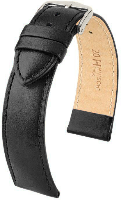 HIRSCH CORSE L NQR BLACK LEATHER FIBERS 22/20MM 12120250-2-22.