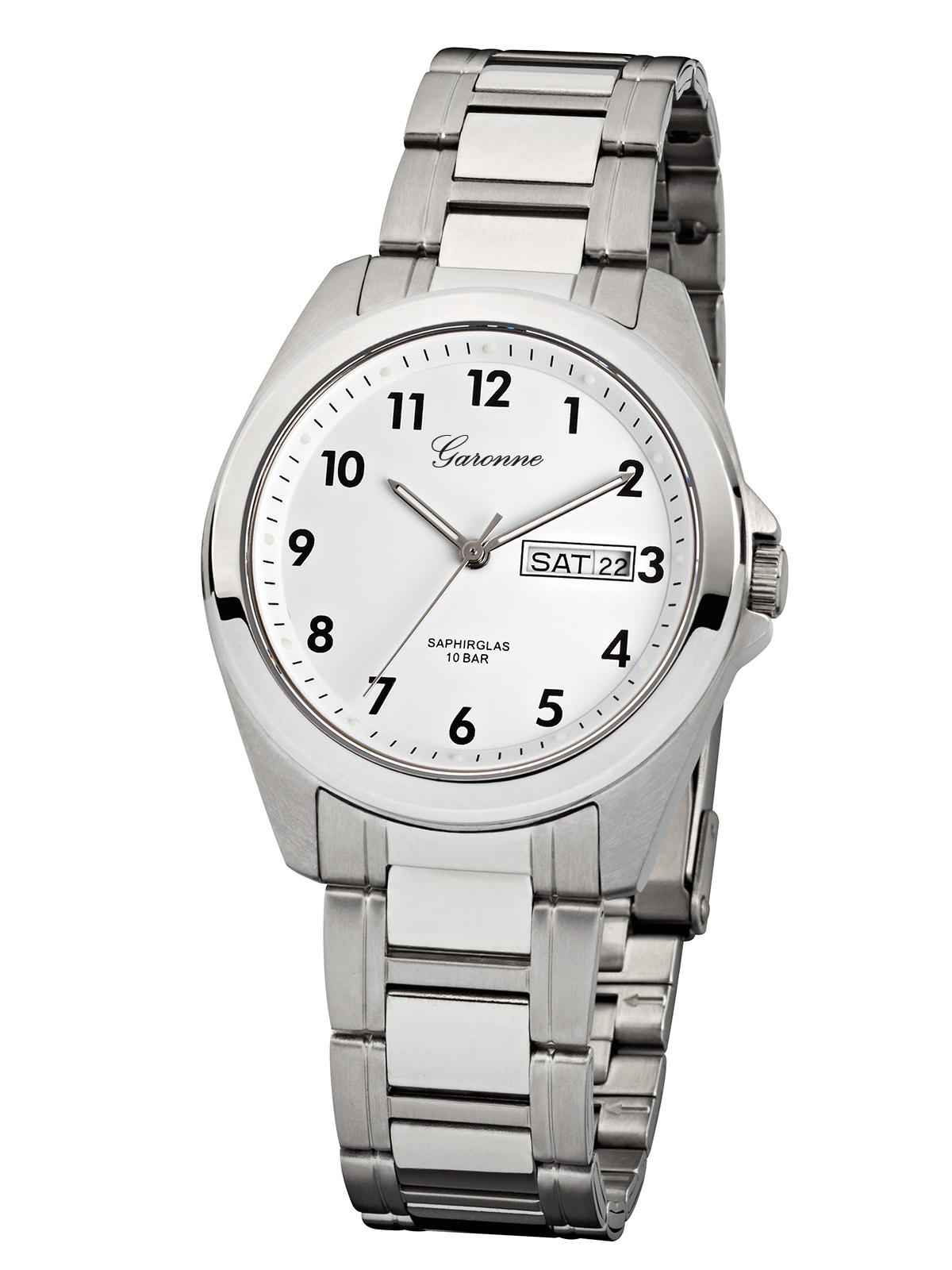 Dit is een horloge van het merk Garonne gemaakt voor heren.