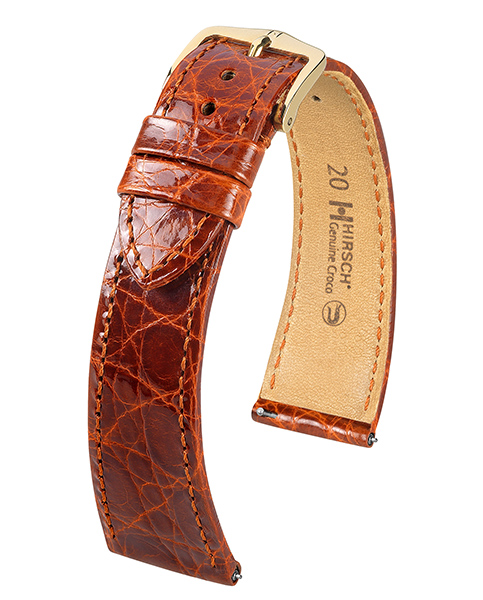Genuine Croco  M
kaaiman
goudbruin glanzend en glanzend
Maat: 18 mm
