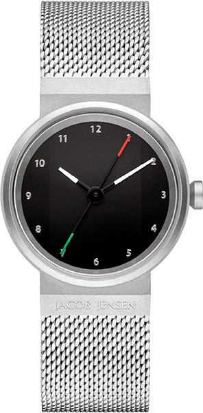 Bij dit Jacob Jensen horloge is er een prachtige combinatie gemaakt van het materiaal van de kast, namelijk edelstaal met het geweldige edelstaal (Milanees) voor de band. Dit model is voorzien van een kwalitatief quartz uurwerk. Vergeet ook niet naar de kleur van de wijzerplaat zwart van deze Jacob Jensen New Line 790 te kijken! Het materiaal glas van dit horloge is mineraal glas, en het horloge is 3 ATM (handen wassen) waterdicht. 2 jaar garantie!