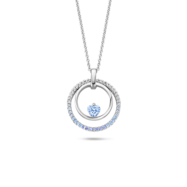 Dit is een collier van het merk FJF Jewellery gemaakt voor dames.
Icon Heart Pavé Blue Edition