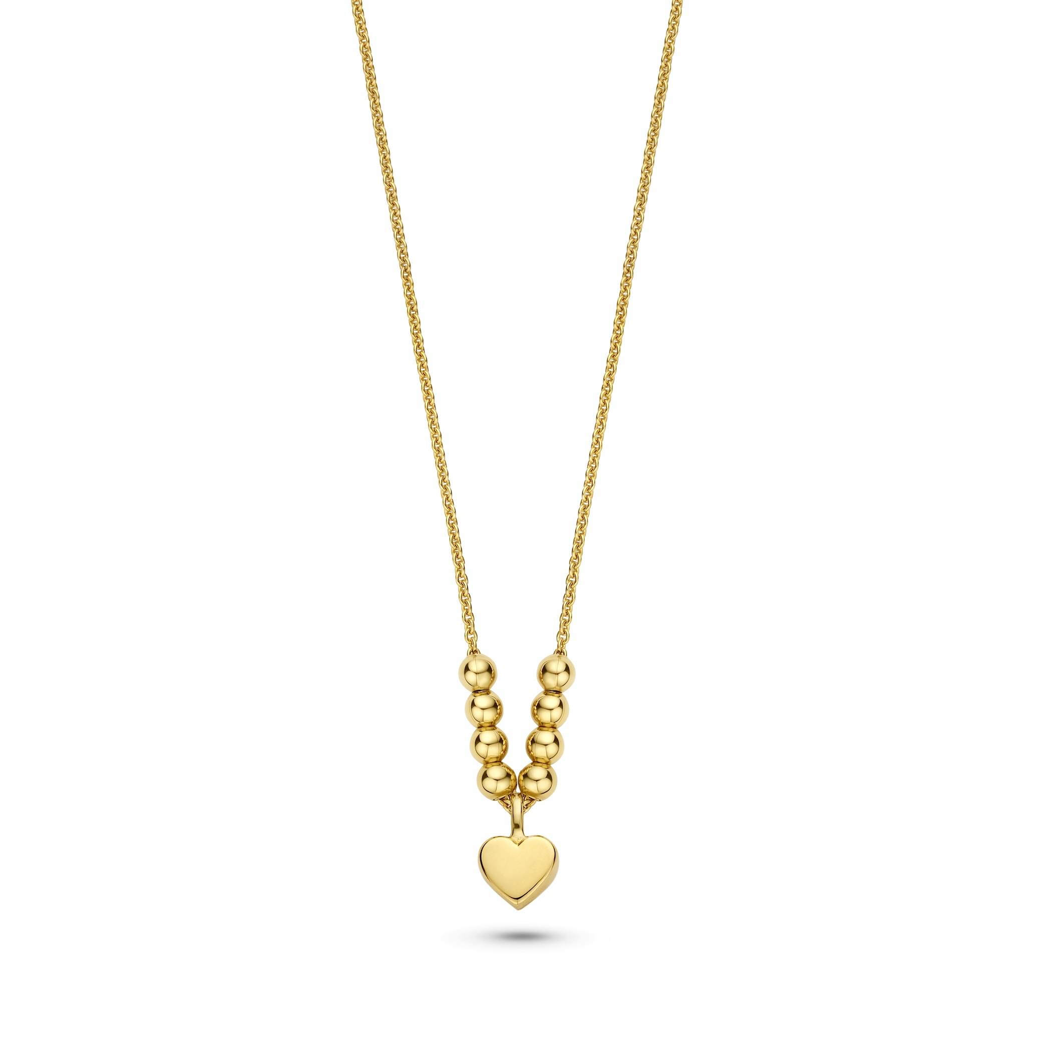 FJF zilver verguld collier met bolletjes 