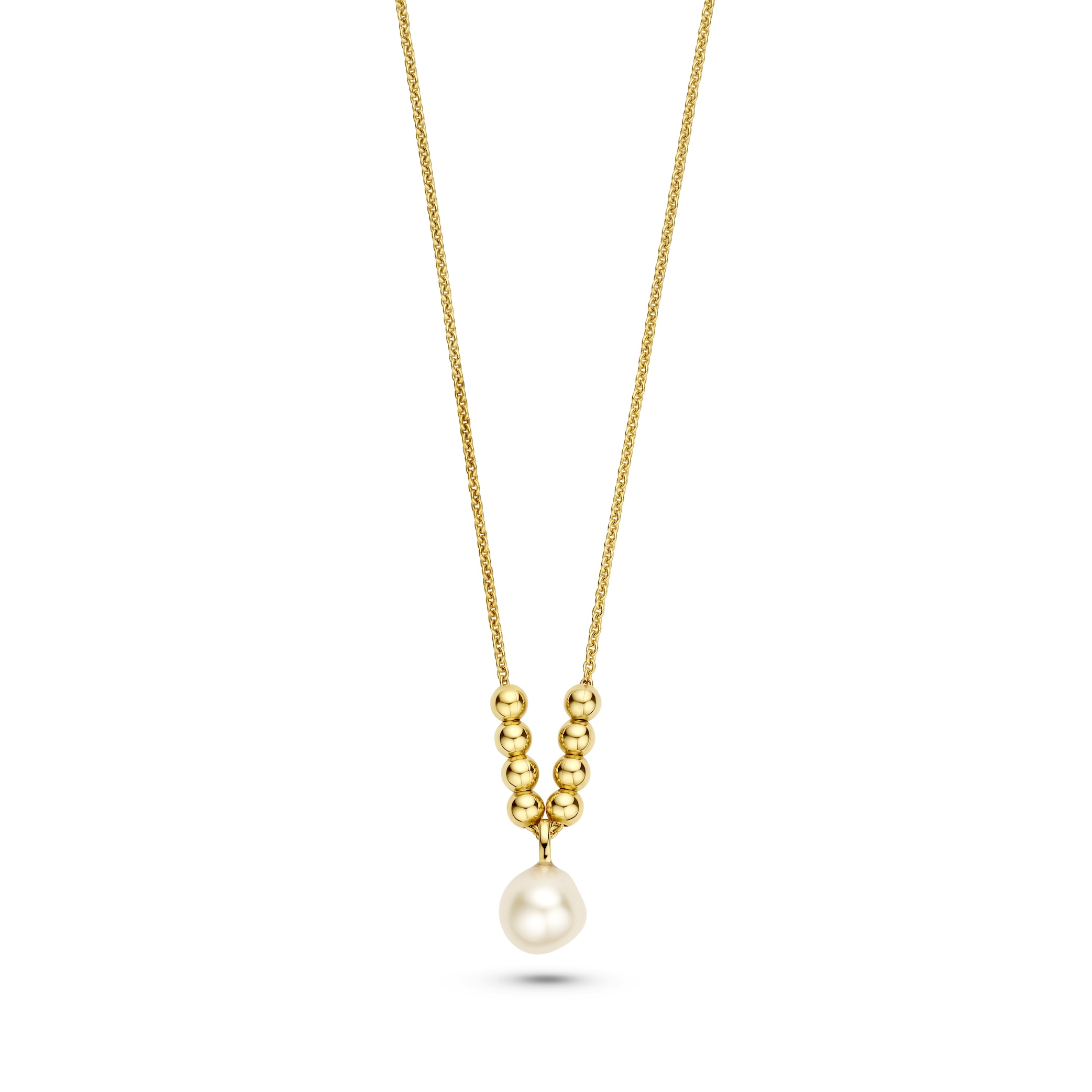 FJF Jewellery zilver verguld collier met zoetwaterparel