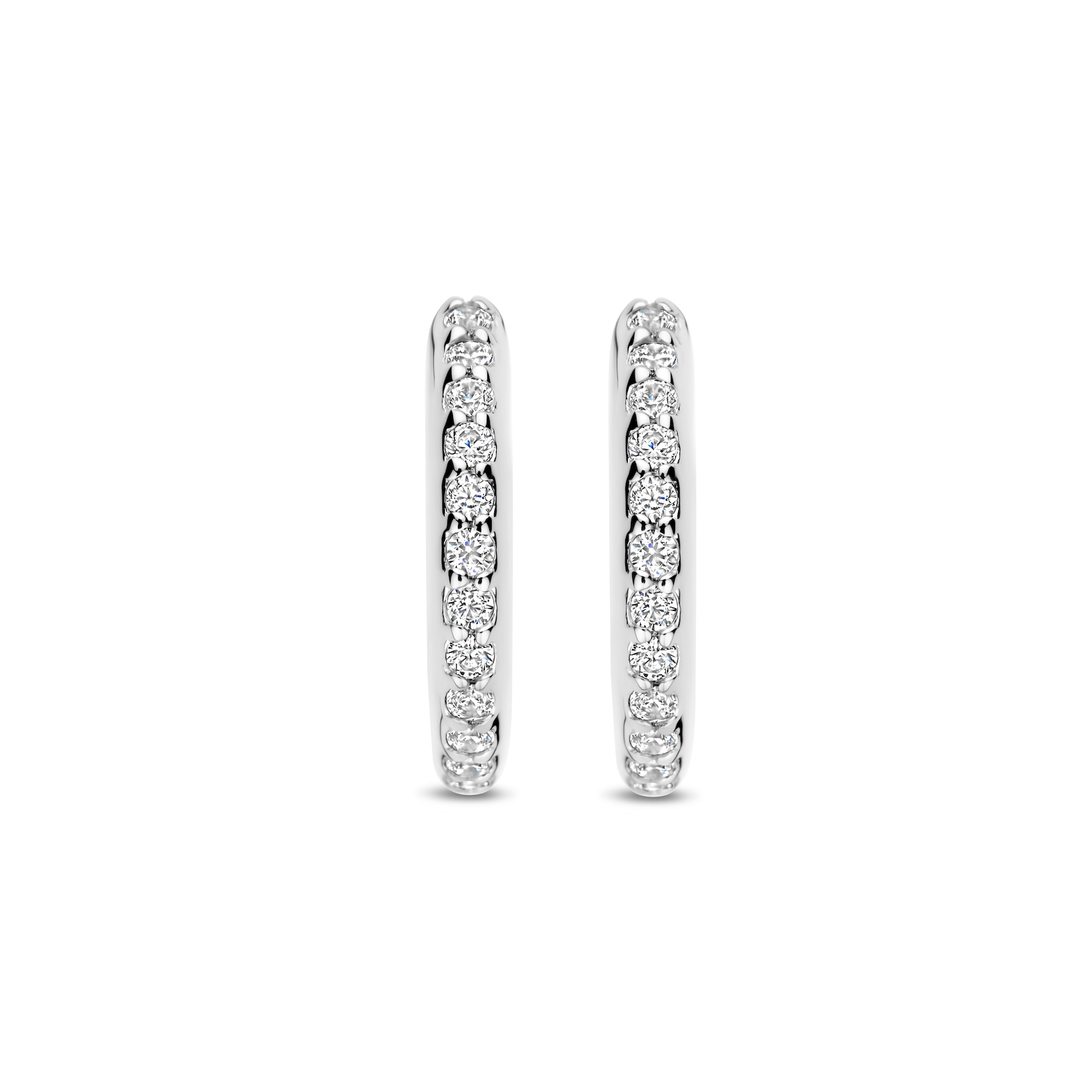 Oorringen in zilver met zirconia 