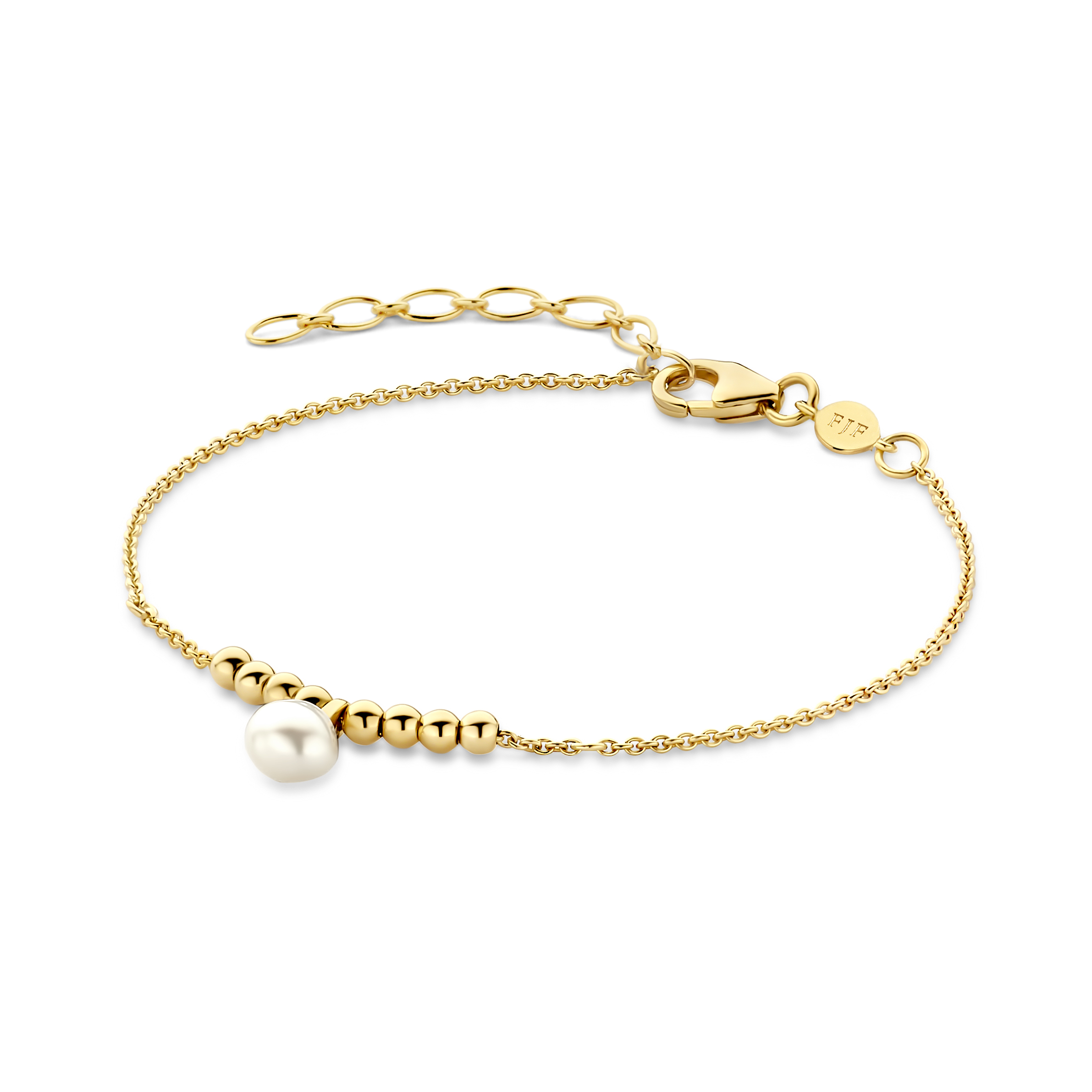 FJF Jewellery armband zilver goldplated met zoetwaterparel