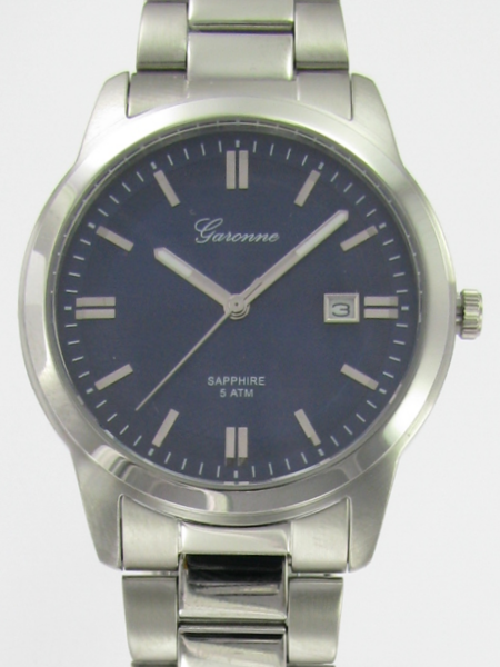 Dit is een horloge van het merk Garonne gemaakt voor heren.
De specificaties zijn als volgt:
Kastmaat: 39 mm
Waterdichtheid: 10 ATM / 100 Meter / 330 Feet
Dit horloge heeft de volgende functies/eigenschappen:
Datumaanduiding