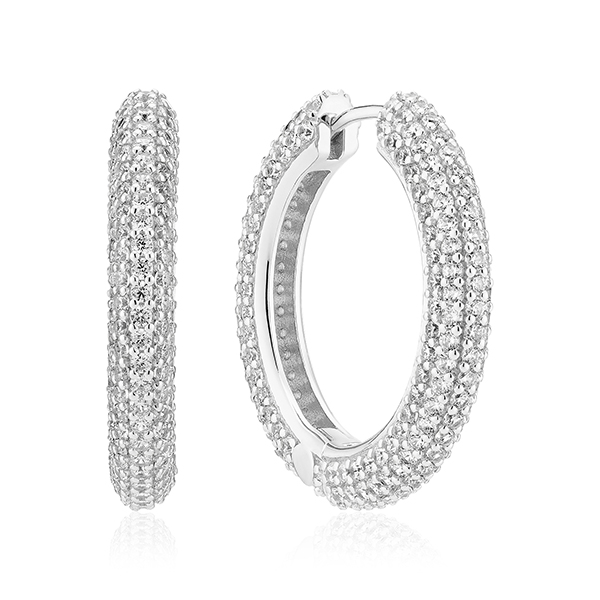 Oorringen in zilver met zirconia van het merk Sif Jakobs