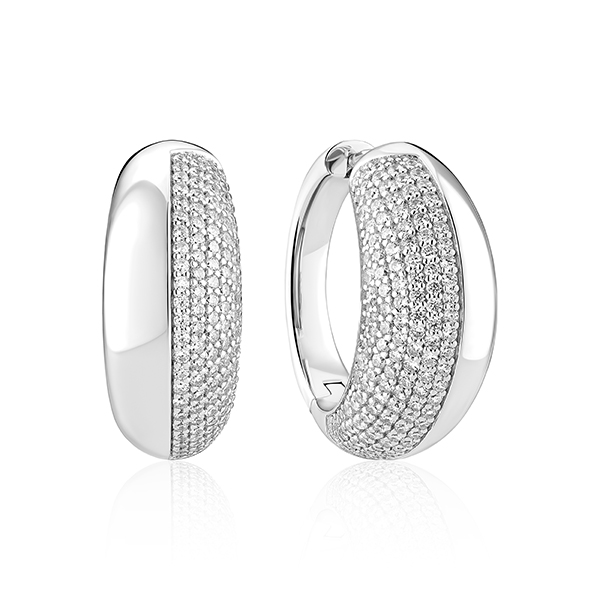Oorringen in zilver met zirconia