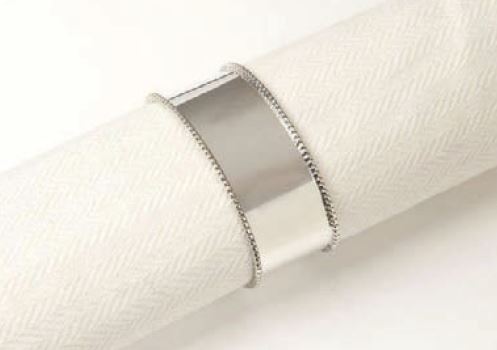 ZILVEREN SERVETBAND MET PARELRAND