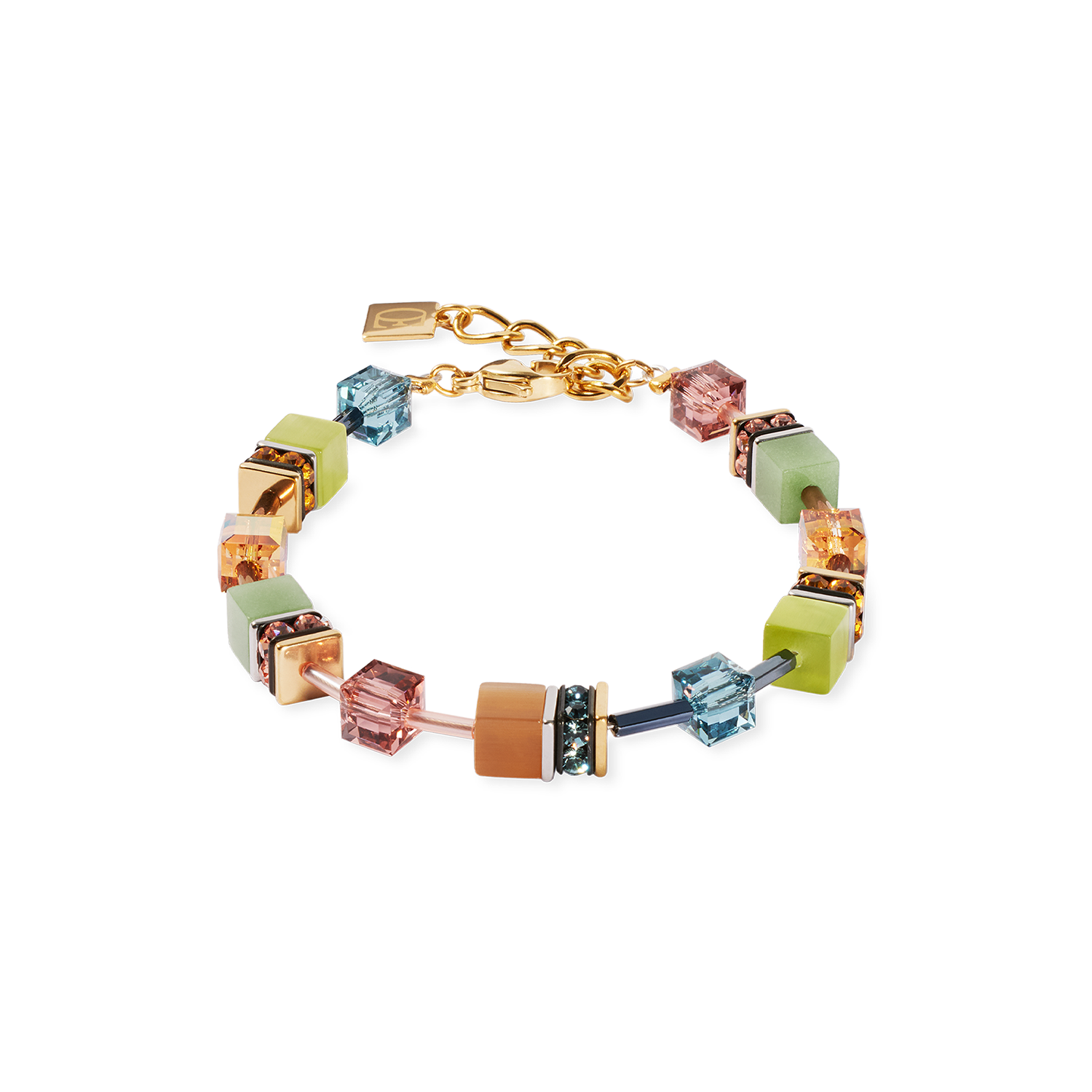 Coeur de Lion armband doublé, olijfgroen en bruin