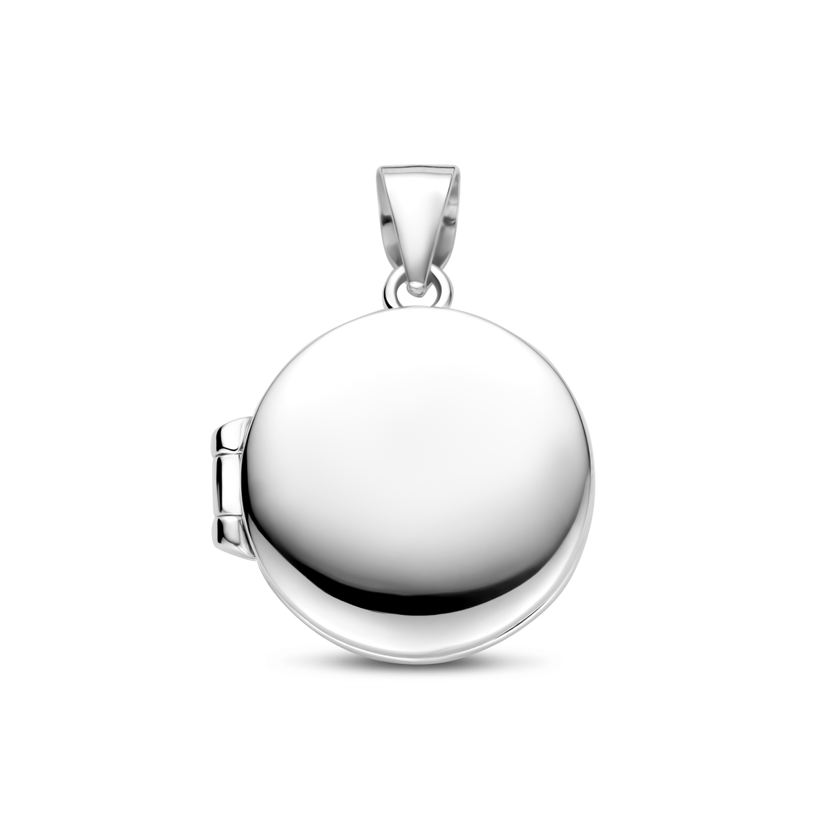 Gerhodineerd 925 zilveren medaillon met een diameter van 16mm.