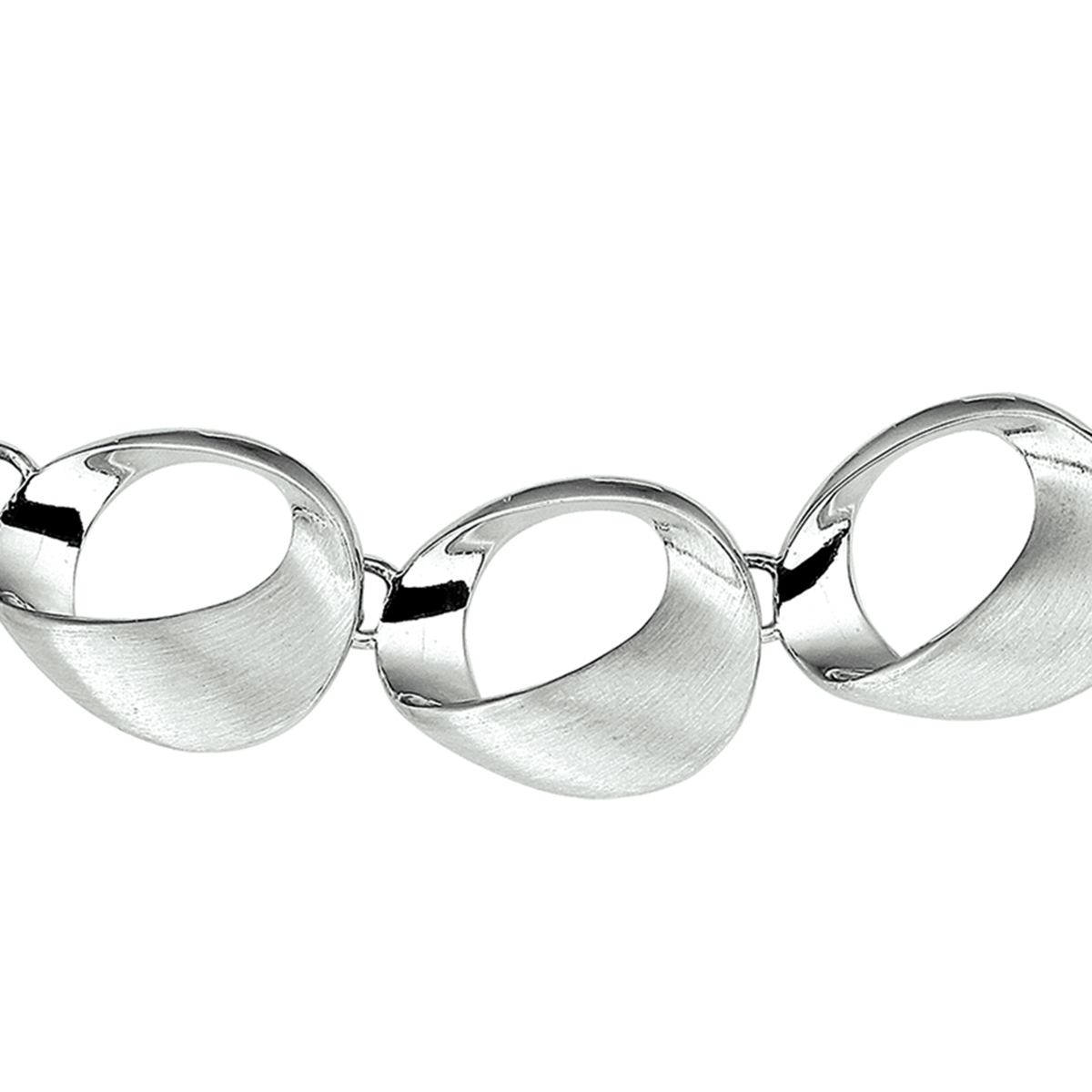 Gerhodineerd zilveren collier met een poli/matte afwerking. Het collier is onderdeel van een set. De schakelbreedte is 18mm.