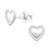 Zilveren oorstekers hart| PCJW43906
