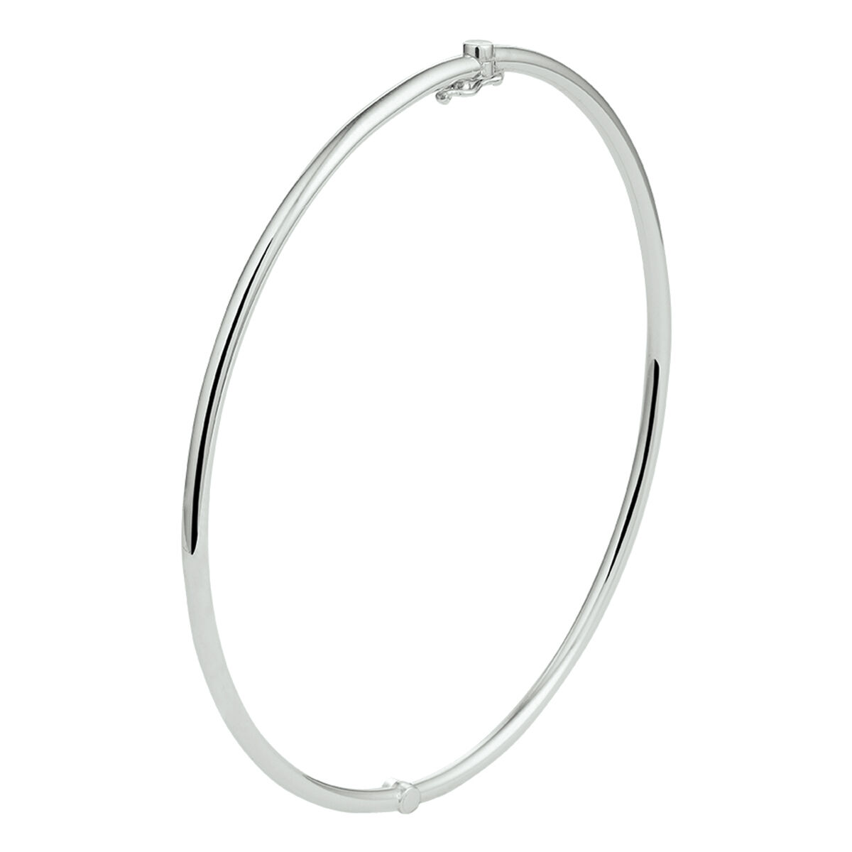 Witgouden bangle van 14 karaat witgoud. De bangle heeft een afmeting van 2mm.