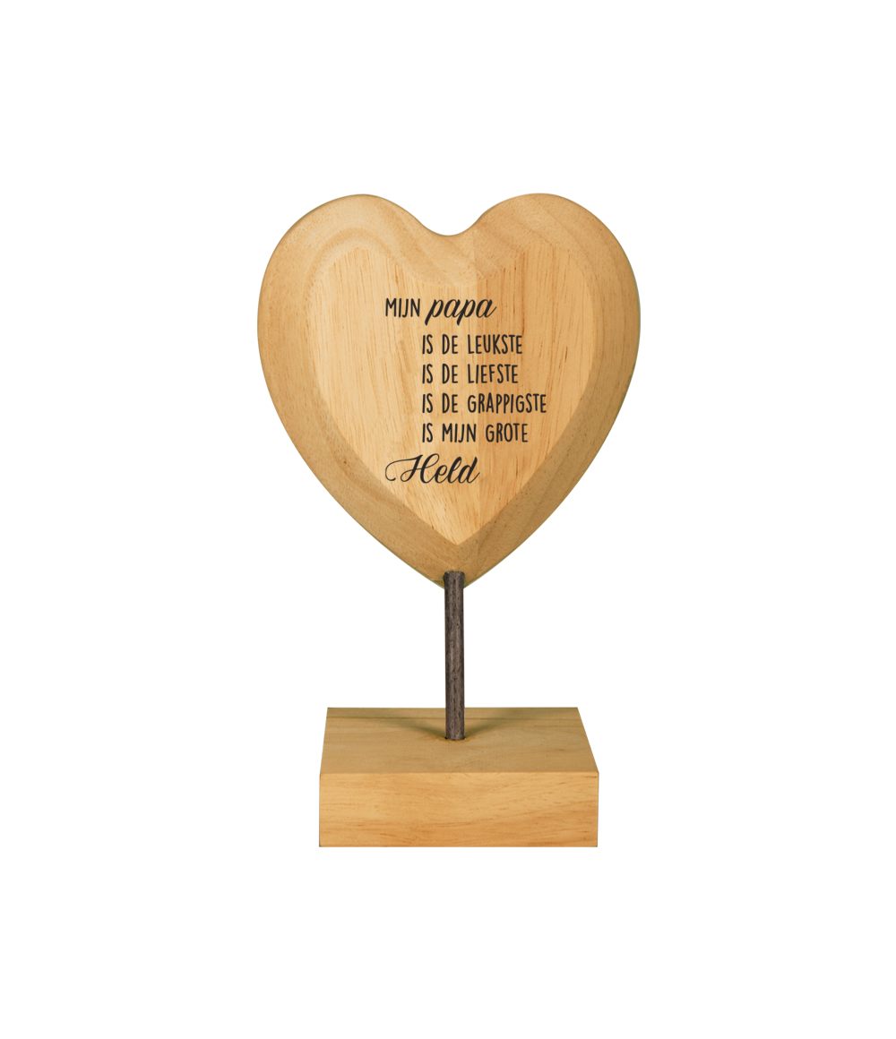 De Wooden hearts van Paper Dreams zijn de ultieme woonaccessoires met een leuke boodschap, zoals Wooden heart Papa. Deze houten accessoire heeft een natuurlijke look, wat voor een warme uitstraling zorgt.