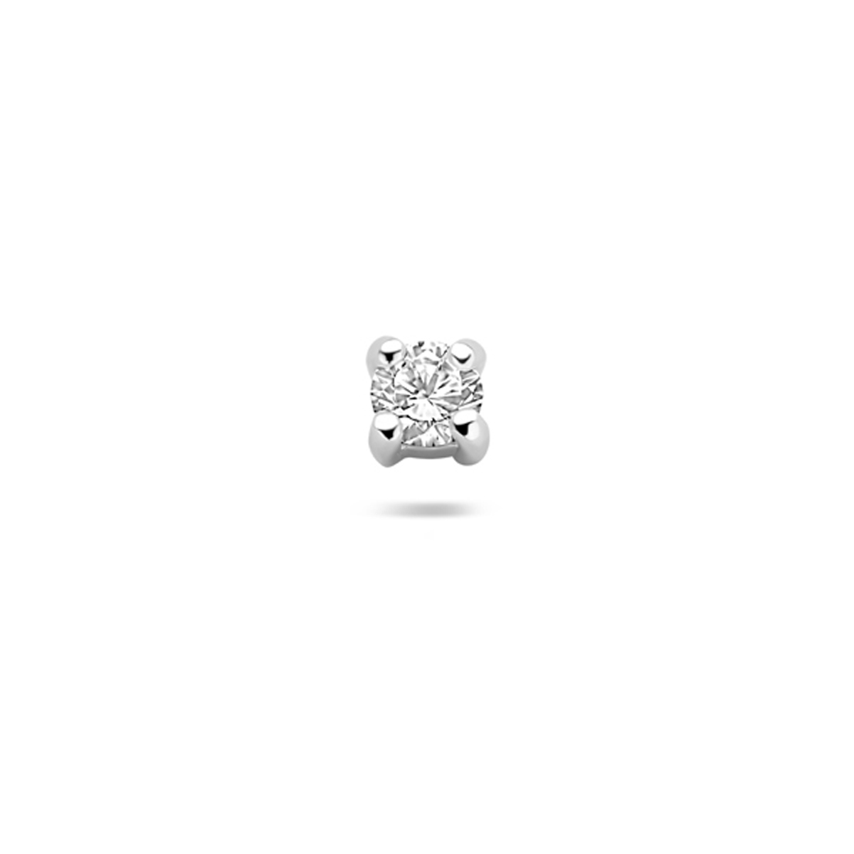 Gerhodineerd 925 zilveren flat back piercing met zirkonia en schroefdraad. Deze piercing heeft een buis lengte van 6.5mm en een buisdikte van 1mm. Worden per stuk verkocht.